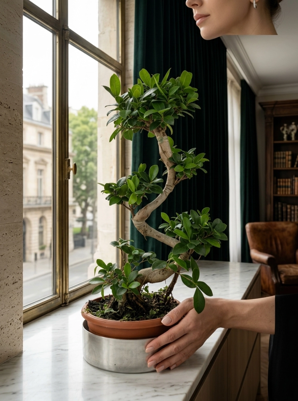 Özel Tasarım S-Kıvrımlı Bonsai Ficus Ginseng Ağacı